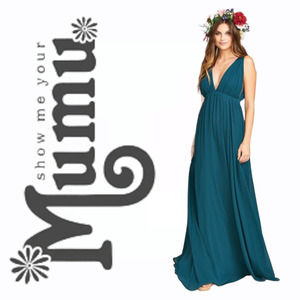 NEW Show Me Your MuMu Ava Maxi Dress Green Chiffon